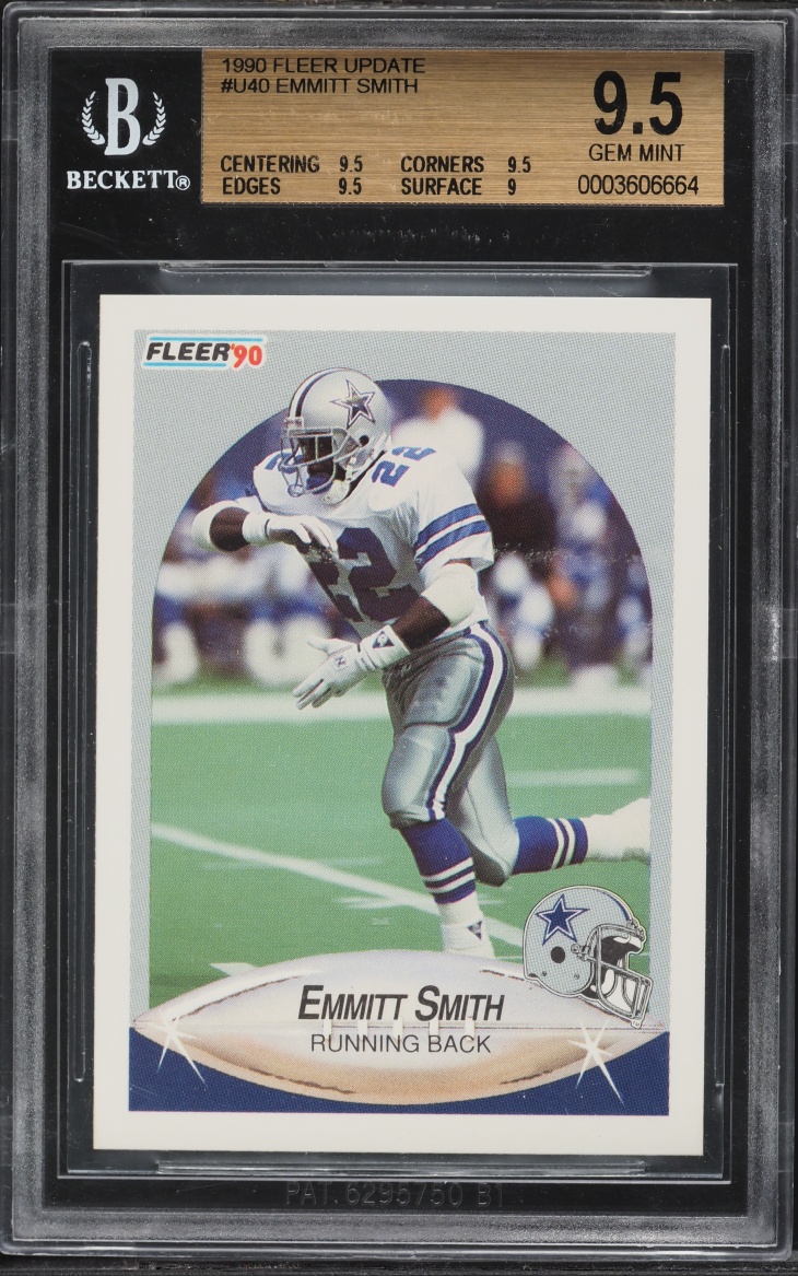 1990 Fleer Update Emmitt Smith ROOKIE #U40 BGS 9.5 GEM MINT