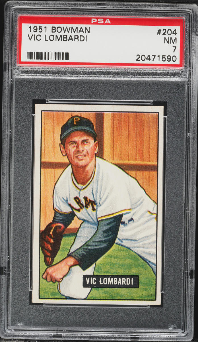1951 Bowman Vic Lombardi #204 PSA 7 NRMT