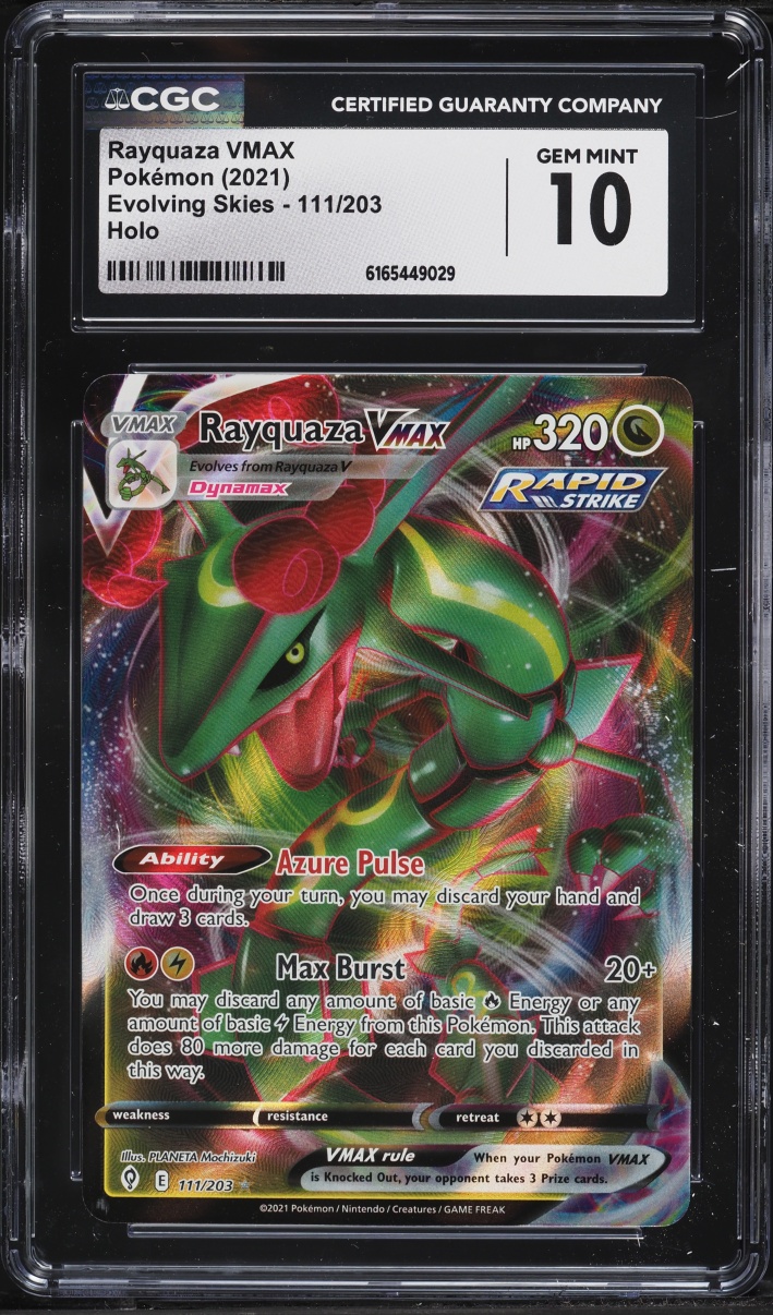 2021 #111 Rayquaza Vmax CGC 10 Pokemon Sword & Shield Evolving Skies Alt Art