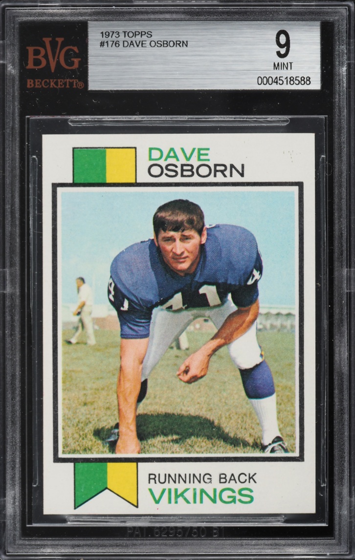 1973 Topps Football Dave Osborn #176 BVG 9 MINT