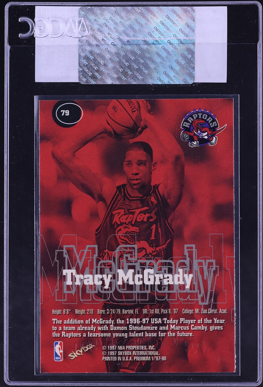 1997 Skybox Premium Tracy McGrady ROOKIE #79 CGC AUTH