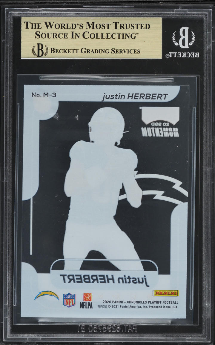 2020 Momentum Justin Herbert ROOKIE #3 BGS 9.5 GEM MINT