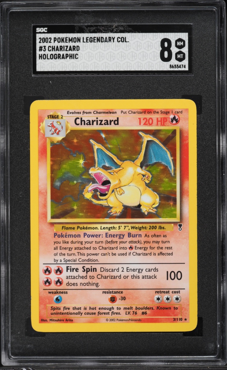 2002 Pokemon Legendary Collection Holo Charizard #3 SGC 8 NM-MT