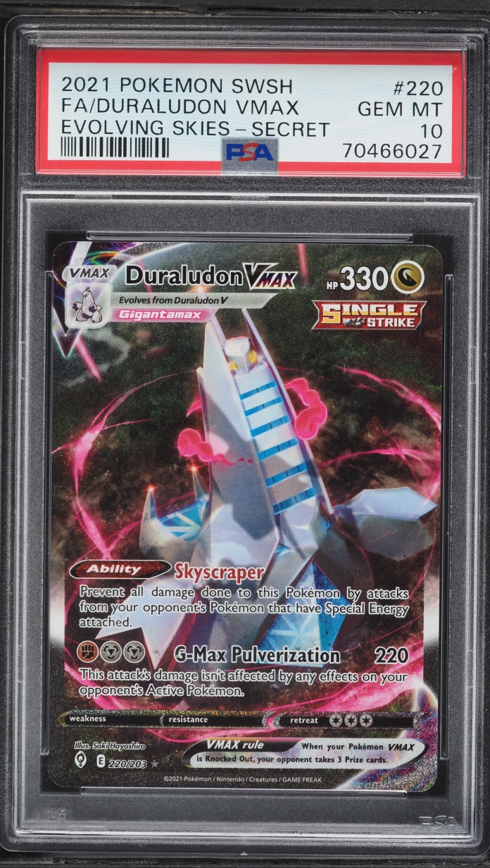 2021 Pokemon Sword & Shield Evolving Skies SEC Duraludon VMAX #220 PSA 10 GEM MINT