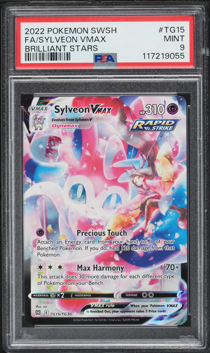 2022 Pokemon Sword & Shield Brilliant Stars CHR Sylveon VMAX #TG15 PSA 9 MINT