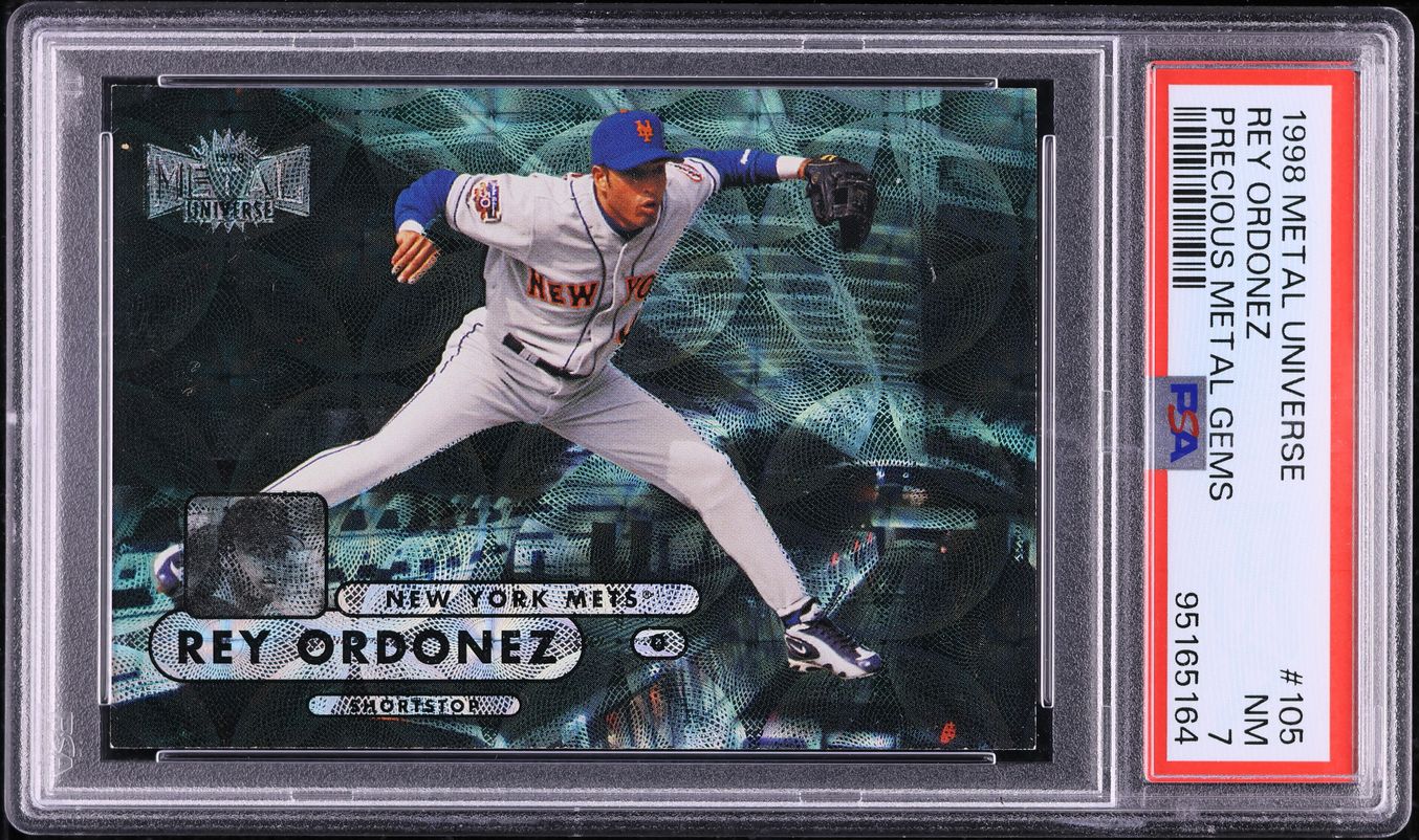 1998 Metal Universe Precious Metal Gems PMG Rey Ordonez /50 #105 PSA 7 NRMT