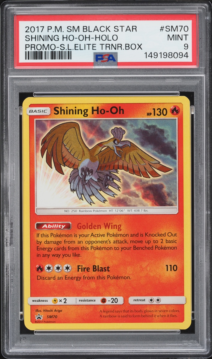 2017 Pokemon Sun & Moon Promo Shining Legends ETB Holo Shining Ho-Oh #SM70 PSA 9 MINT