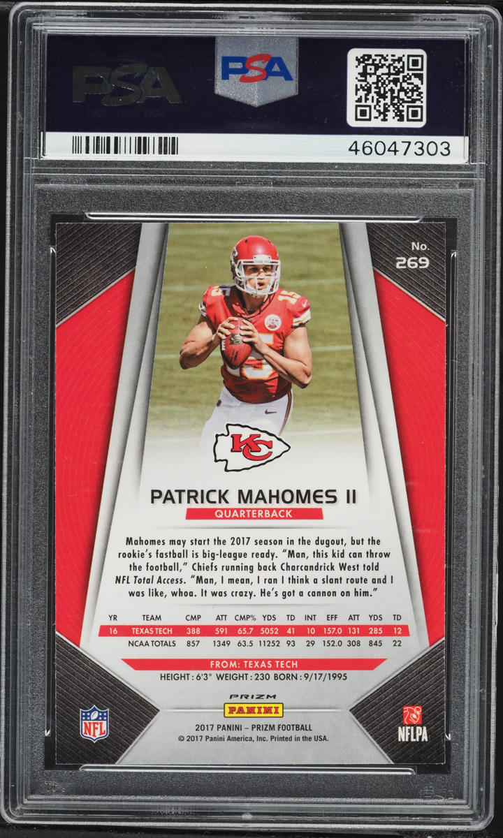 2017 Panini Prizm Green Patrick Mahomes II ROOKIE #269 PSA 10 GEM MINT