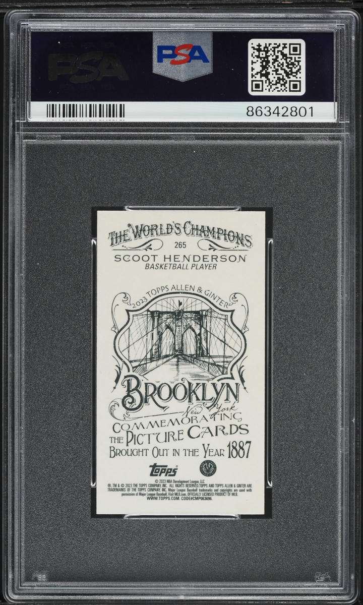 2023 Topps Allen & Ginter Mini Brooklyn Back Scoot Henderson RC 25/25 PSA 10 GEM