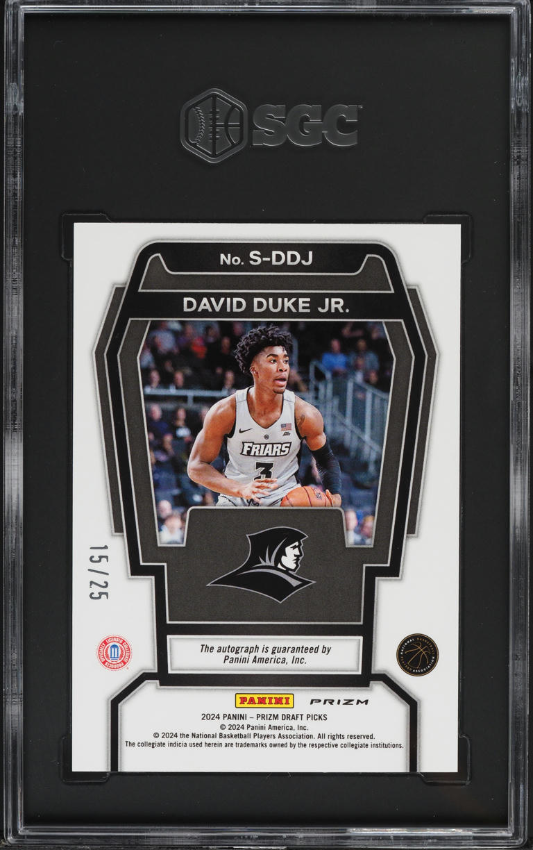 2024 Panini Prizm Green Pulsar David Duke Jr. AUTO /25 #S-DDJ SGC 10 GEM MINT