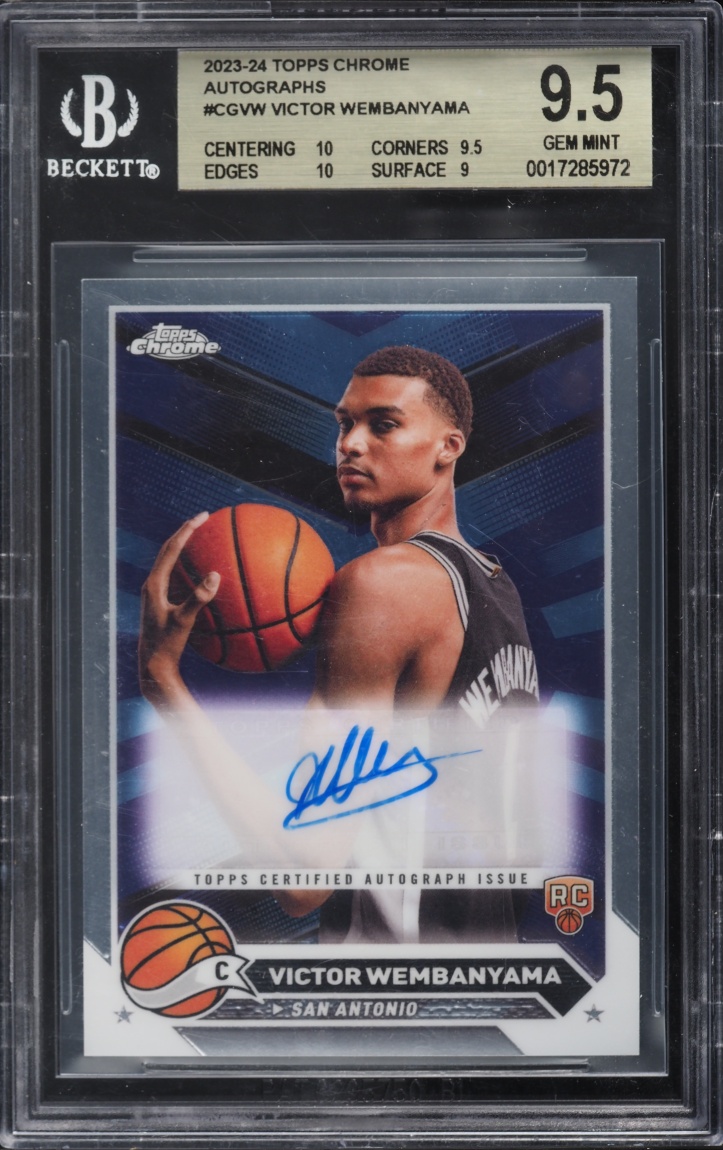 2023 Topps Chrome Victor Wembanyama ROOKIE AUTO #CGVW BGS 9.5 GEM MINT