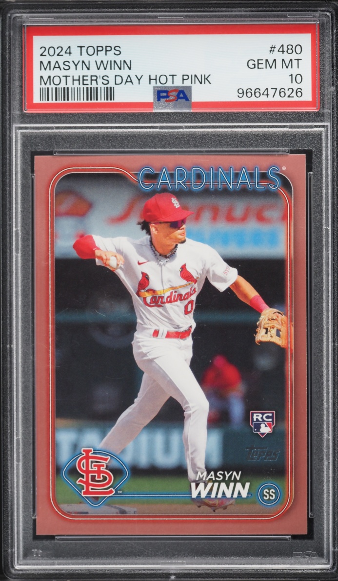 2024 Topps Mother's Day Hot Pink Masyn Winn ROOKIE /50 #480 PSA 10 GEM MINT