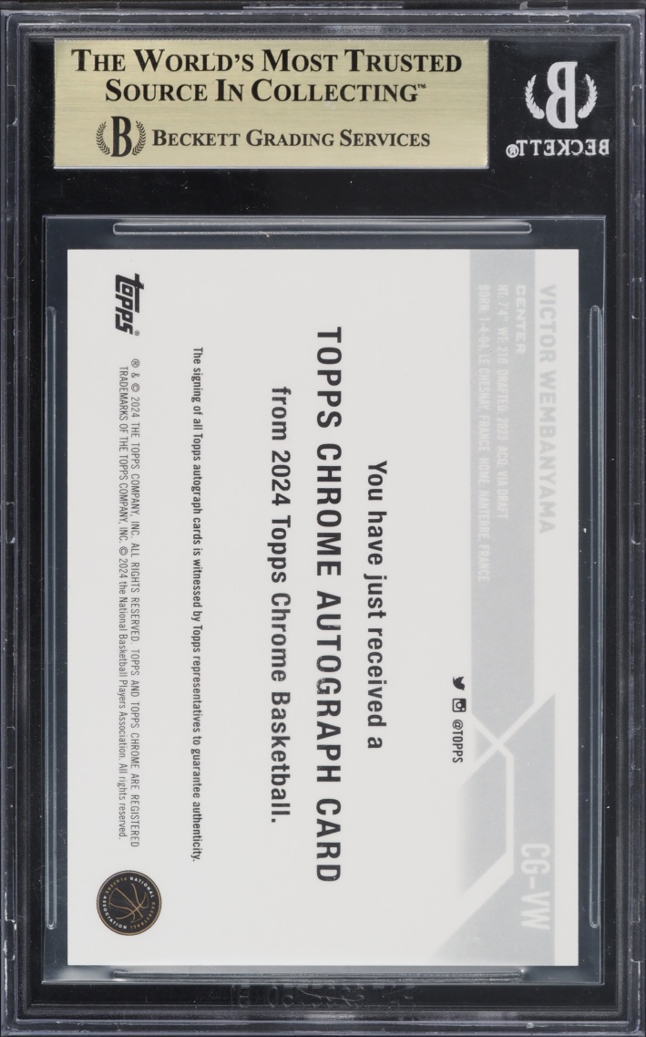 2023 Topps Chrome Victor Wembanyama ROOKIE AUTO #CGVW BGS 9.5 GEM MINT