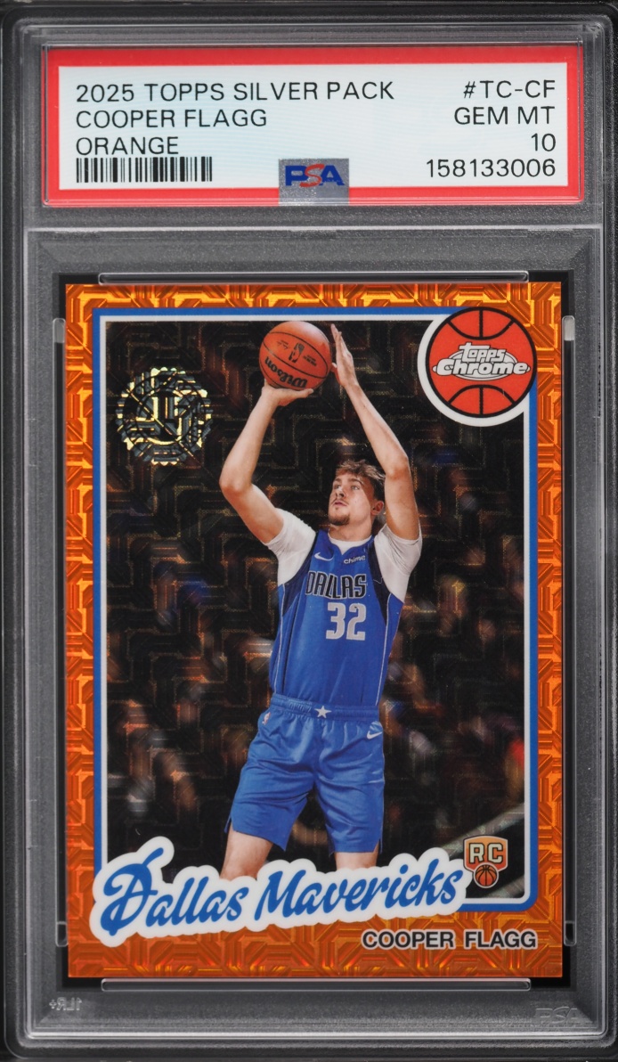 2025 Topps Chrome Silver Pack Orange Cooper Flagg ROOKIE /25 #TC-CF PSA 10 GEM MINT