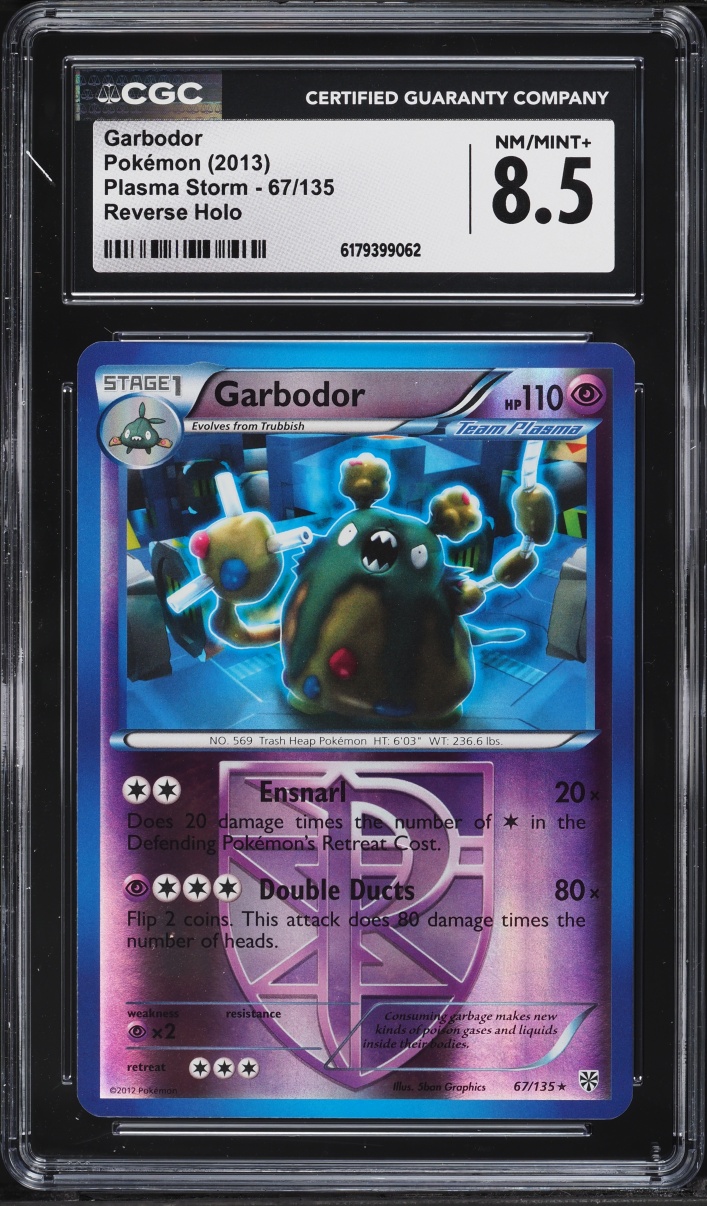 2013 Pokemon Black & White Plasma Storm Reverse Holo Garbodor #67 CGC 8.5 NM-MT+