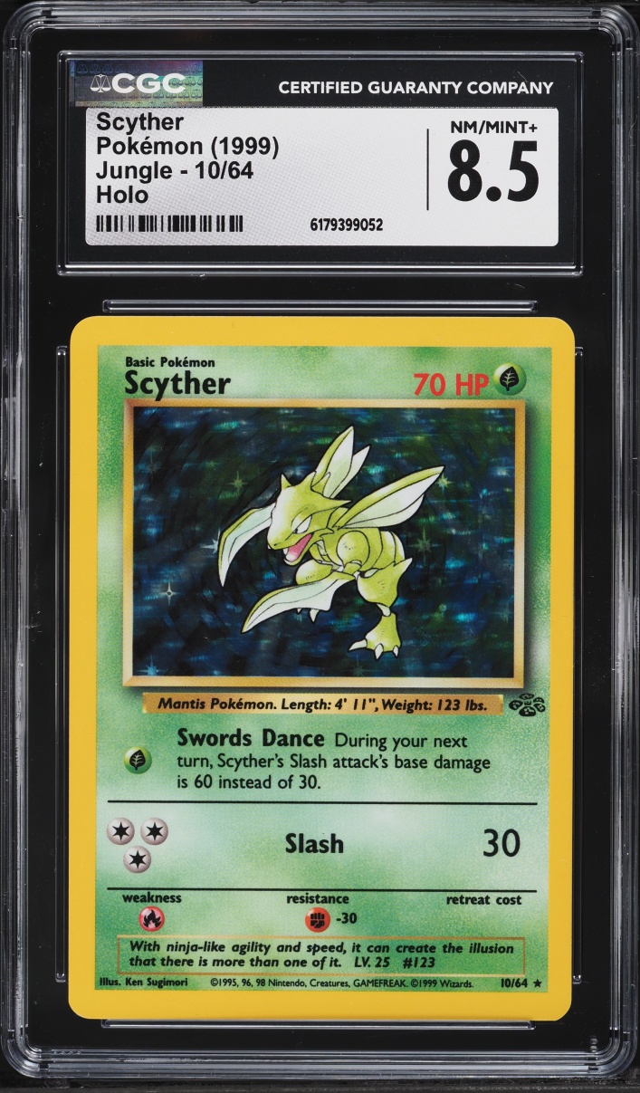 1999 Pokemon Jungle Holo Scyther #10 CGC 8.5 NM-MT+