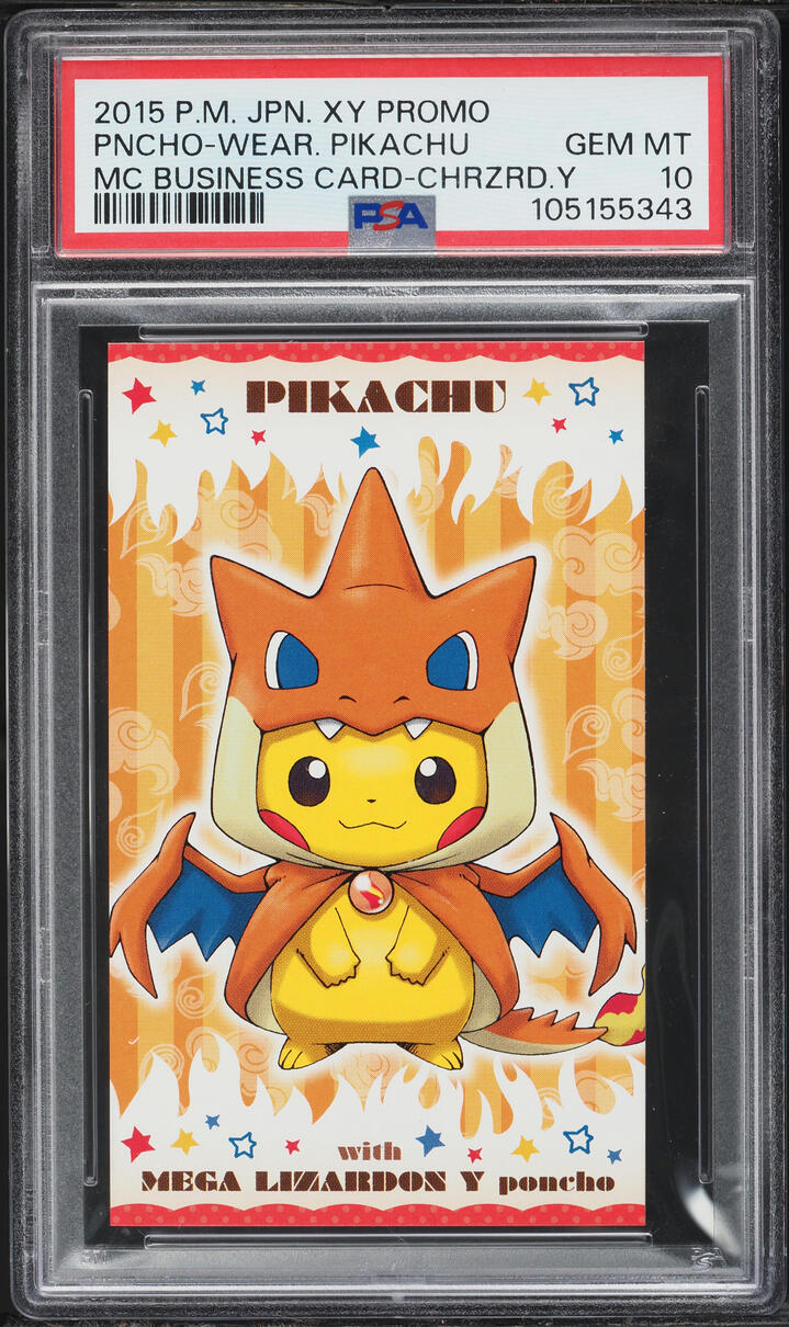 2015 Pokemon Japanese XY Promo MC Business Card Charizard Poncho Pikachu PSA 10 GEM MINT
