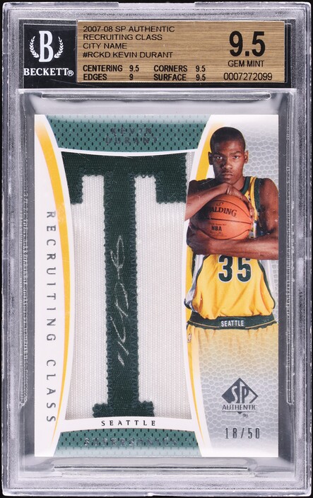2007 Topps Chrome Refractor Kevin Durant ROOKIE /1499 #131 PSA 9