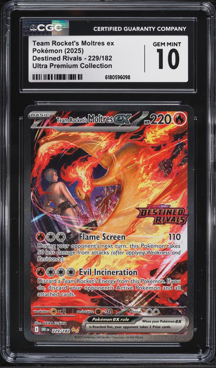 2025 Pokemon SV Destined Rivals Ultra Premium Collection SIR Rocket's Moltres EX #229 CGC 10