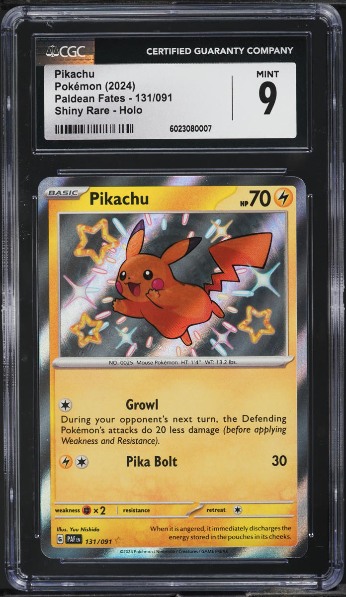 2024 Pokemon Scarlet & Violet Paldean Fates Shiny Pikachu #131 CGC 9 MINT