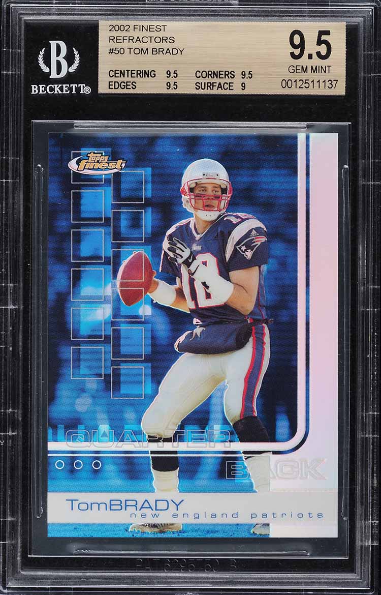 2002 Finest Refractor Tom Brady /250 #50 BGS 9.5 GEM MINT