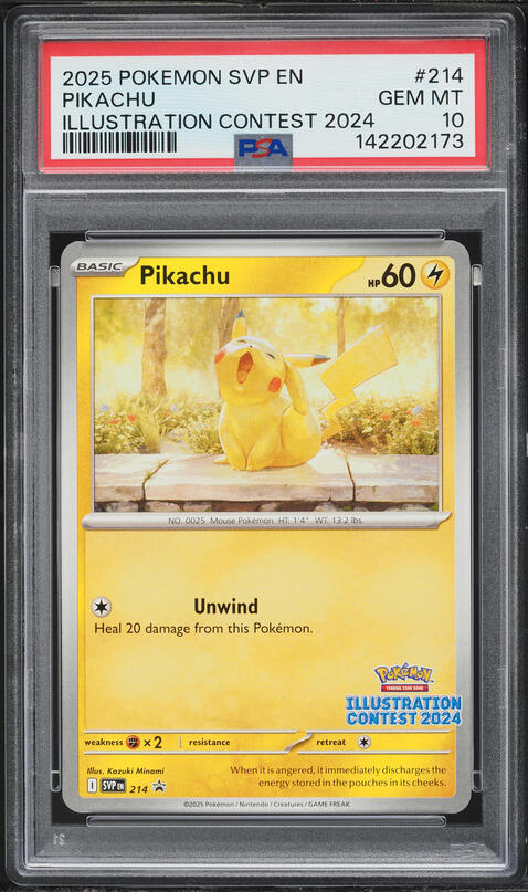 1997 Pokemon Japanese Topsun Green Back Pikachu #25 PSA 7 NRMT on