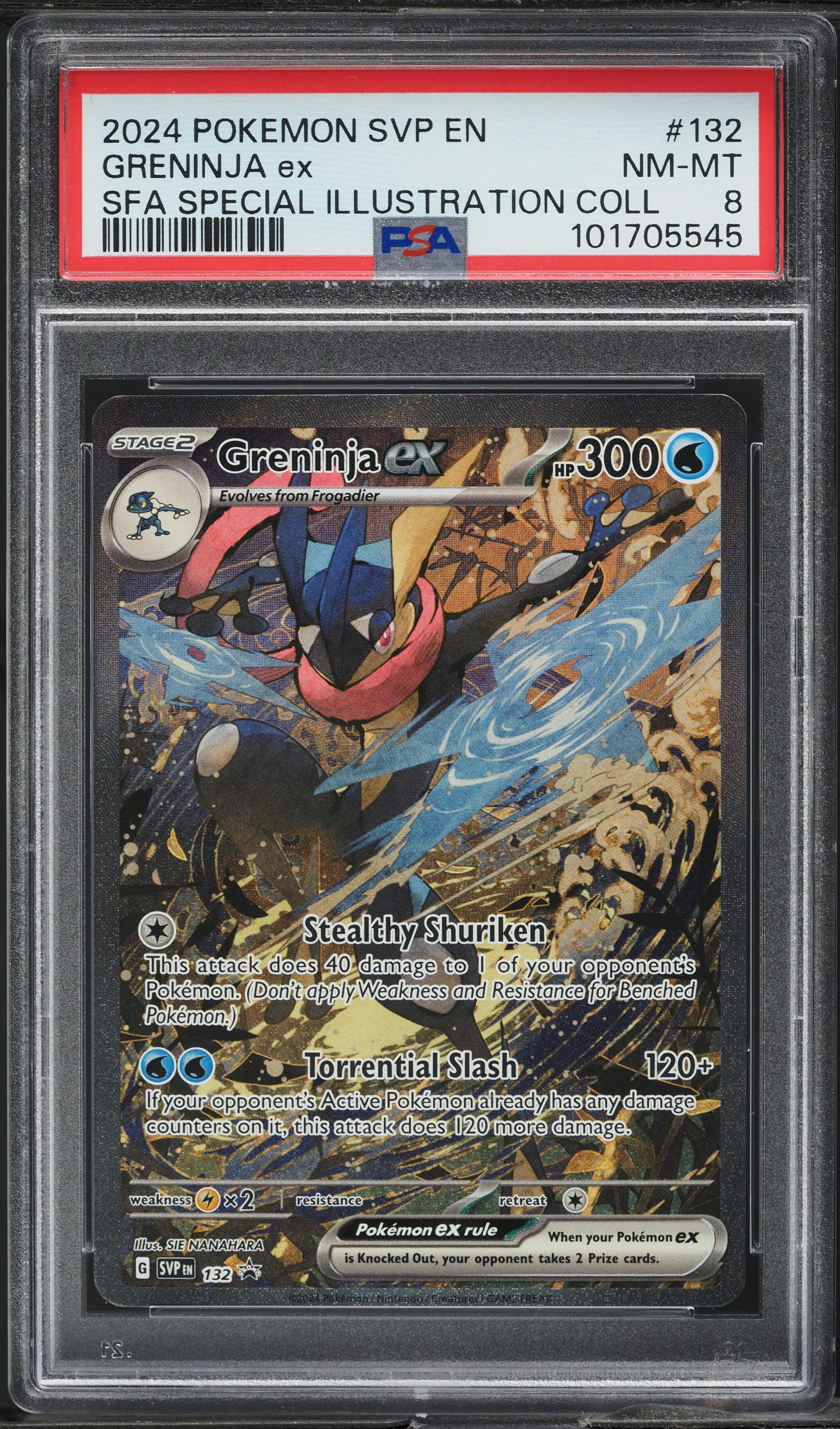 2024 Pokemon SV Promo Shrouded Fable Special Illustration Full Art Greninja Ex #132 PSA 8