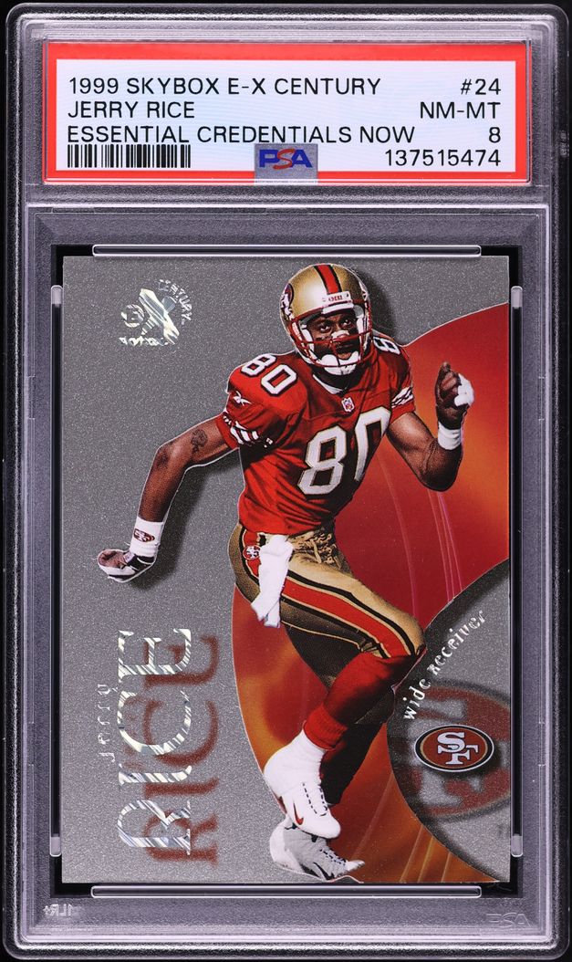 1999 Skybox E-X Century Essential Credentials Now Jerry Rice /24 #24 PSA 8 NM-MT - Photo 1