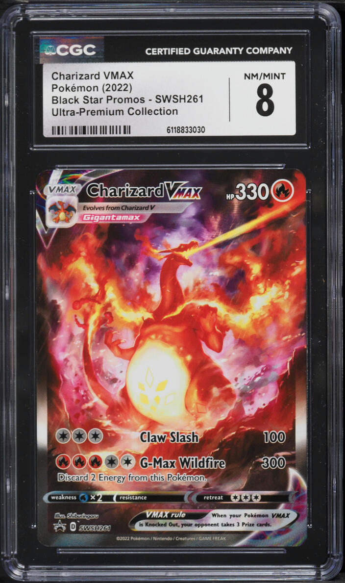 2022 Pokemon Sword & Shield Promo Ultra Premium Full Art Charizard VMAX #SWSH261 CGC 8 NM-MT