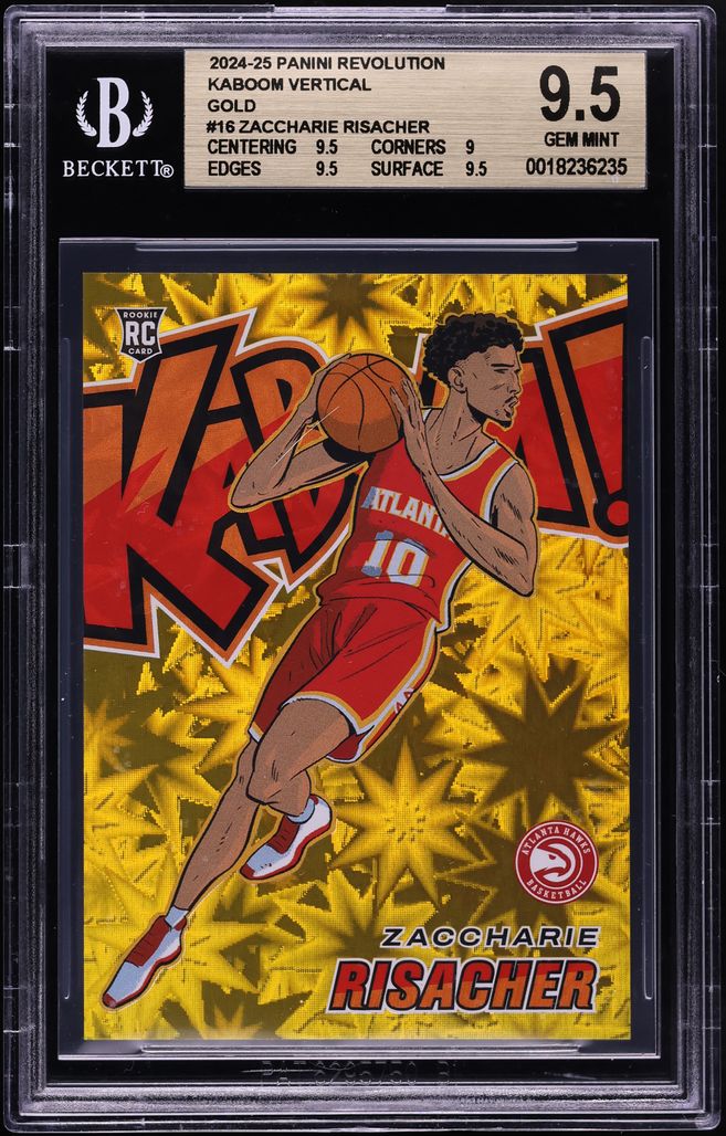 2024 Panini Revolution Kaboom Vertical Gold Zaccharie Risacher ROOKIE /10 #16 BGS 9.5 GEM MINT