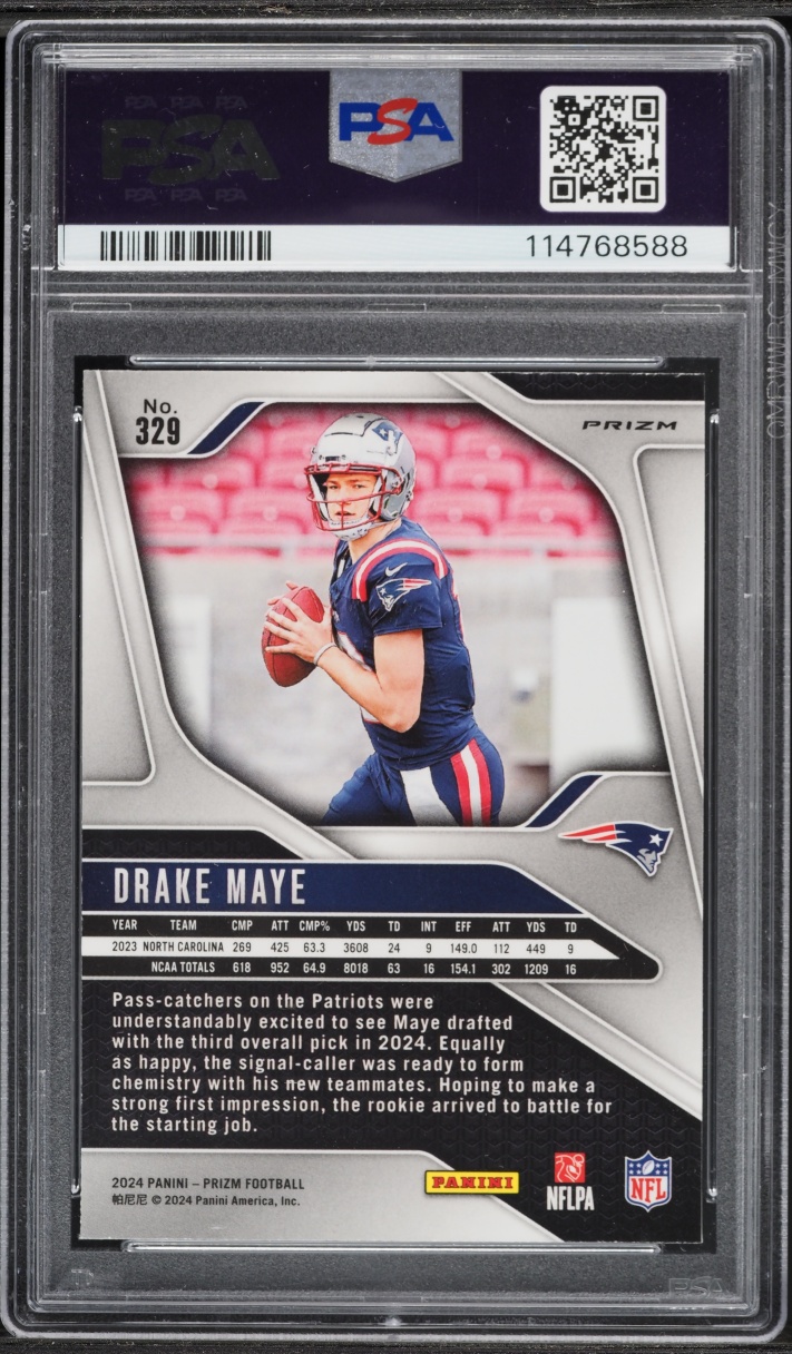 2024 Panini Prizm Silver Drake Maye ROOKIE #329 PSA 10 GEM MINT