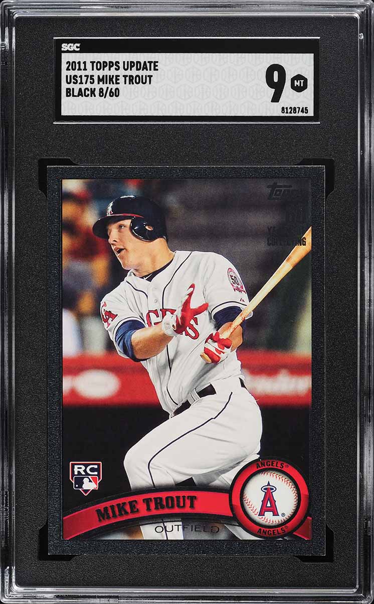 2011 Topps Update Black Mike Trout ROOKIE /60 #US175 SGC 9 MINT