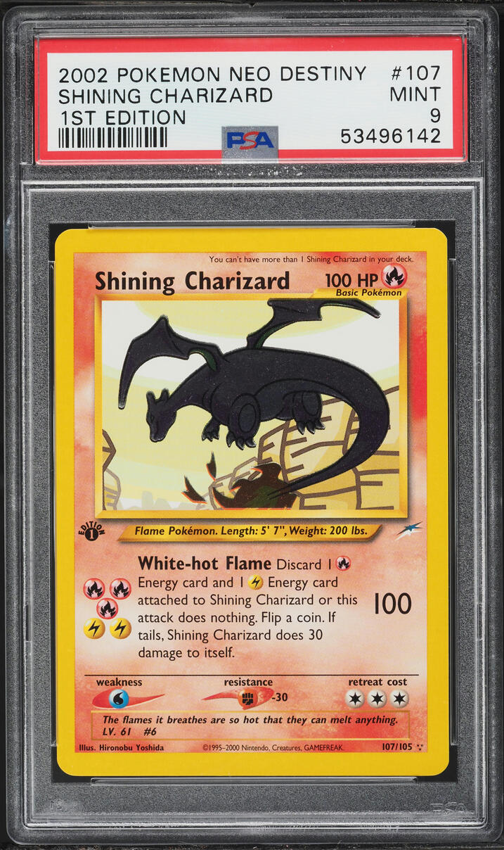 2002 Pokemon Neo Destiny 1st Edition Shining Charizard #107 PSA 9 MINT