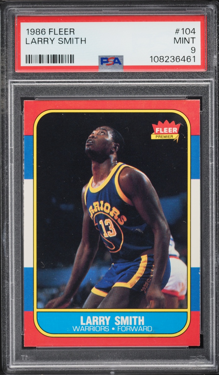1986 Fleer Basketball Larry Smith #104 PSA 9 MINT