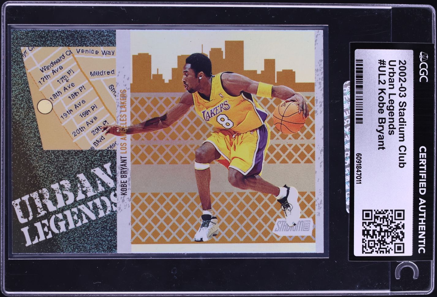 2002 Stadium Club Urban Legends Kobe Bryant #UL2 CGC AUTH