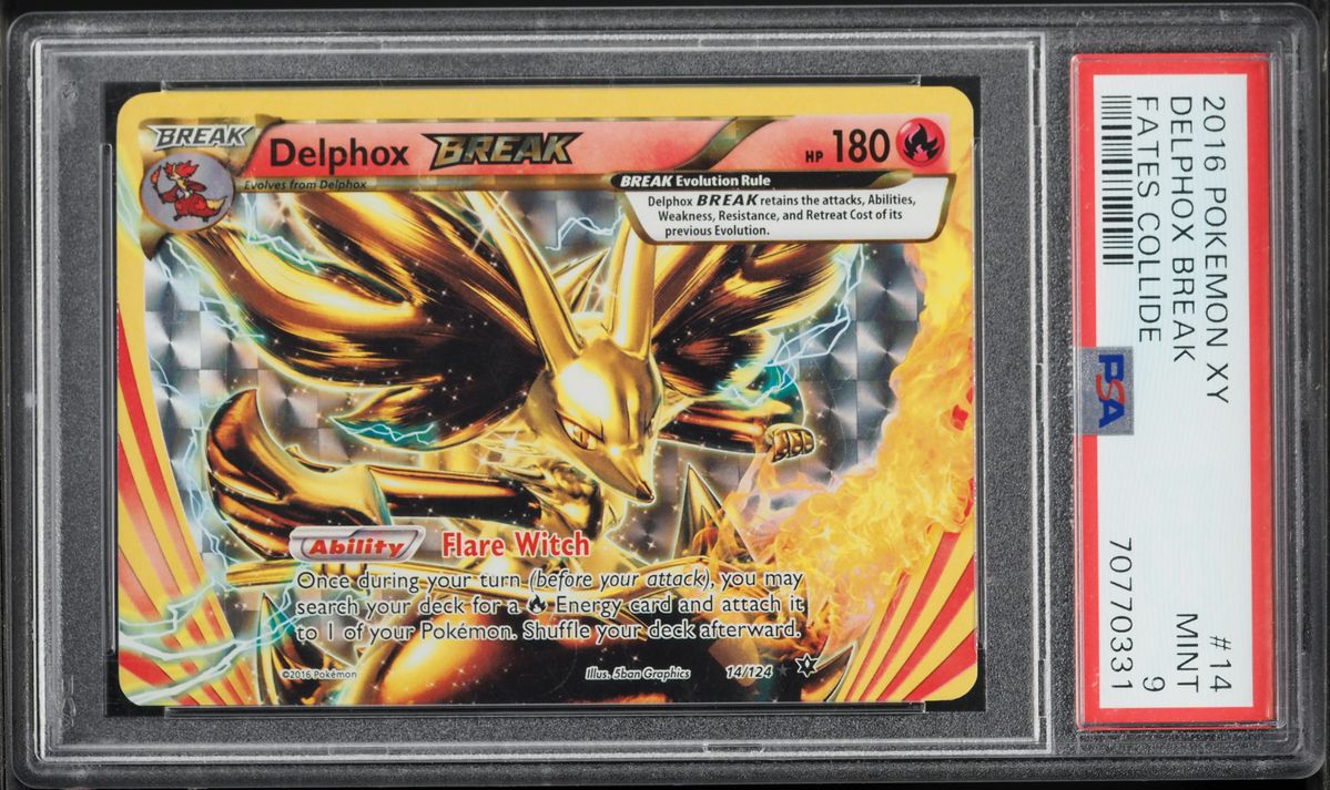 2016 Pokemon XY Fates Collide Alt Art Delphox Break #14 PSA 9 MINT