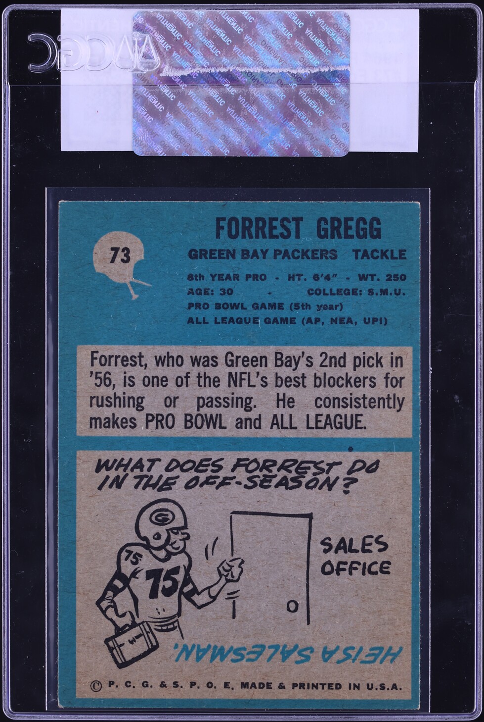 1964 Philadelphia Forrest Gregg #73 CGC AUTH