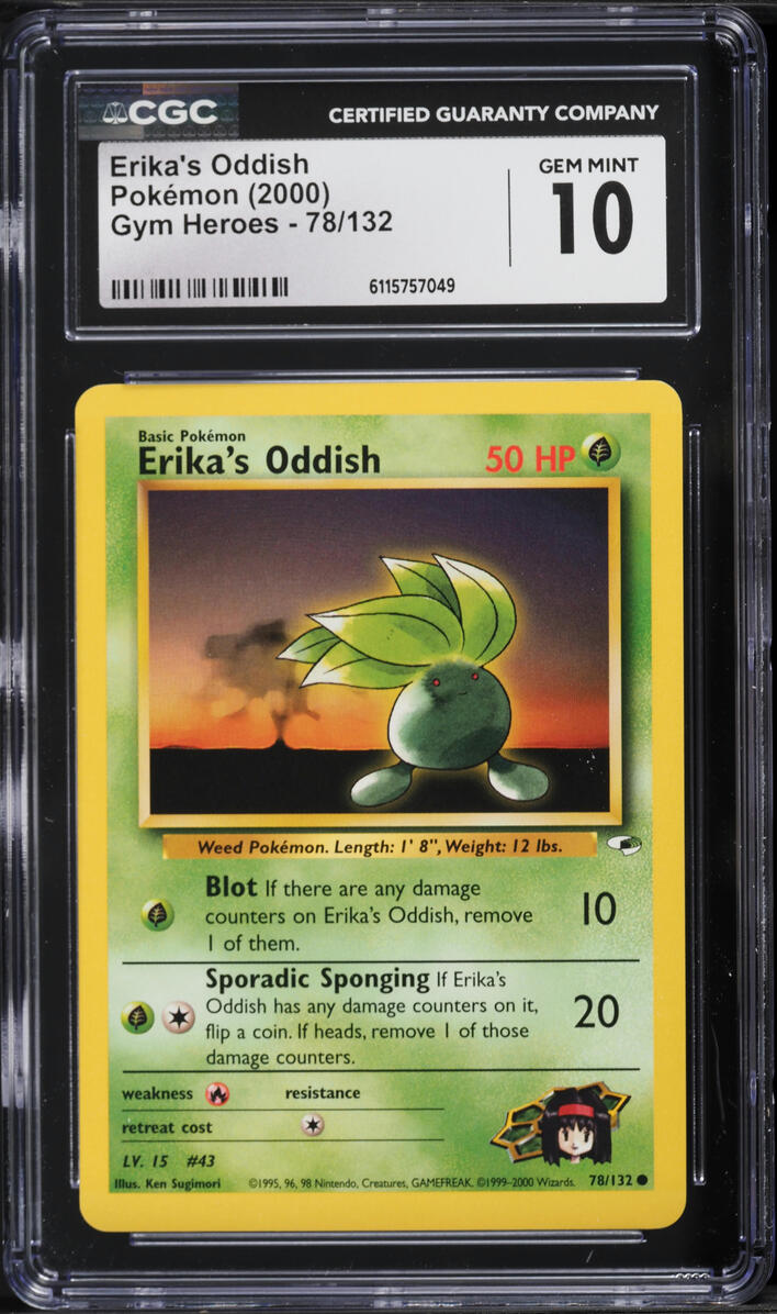 2000 Pokemon Gym Heroes Erika's Oddish #78 CGC 10 GEM MINT