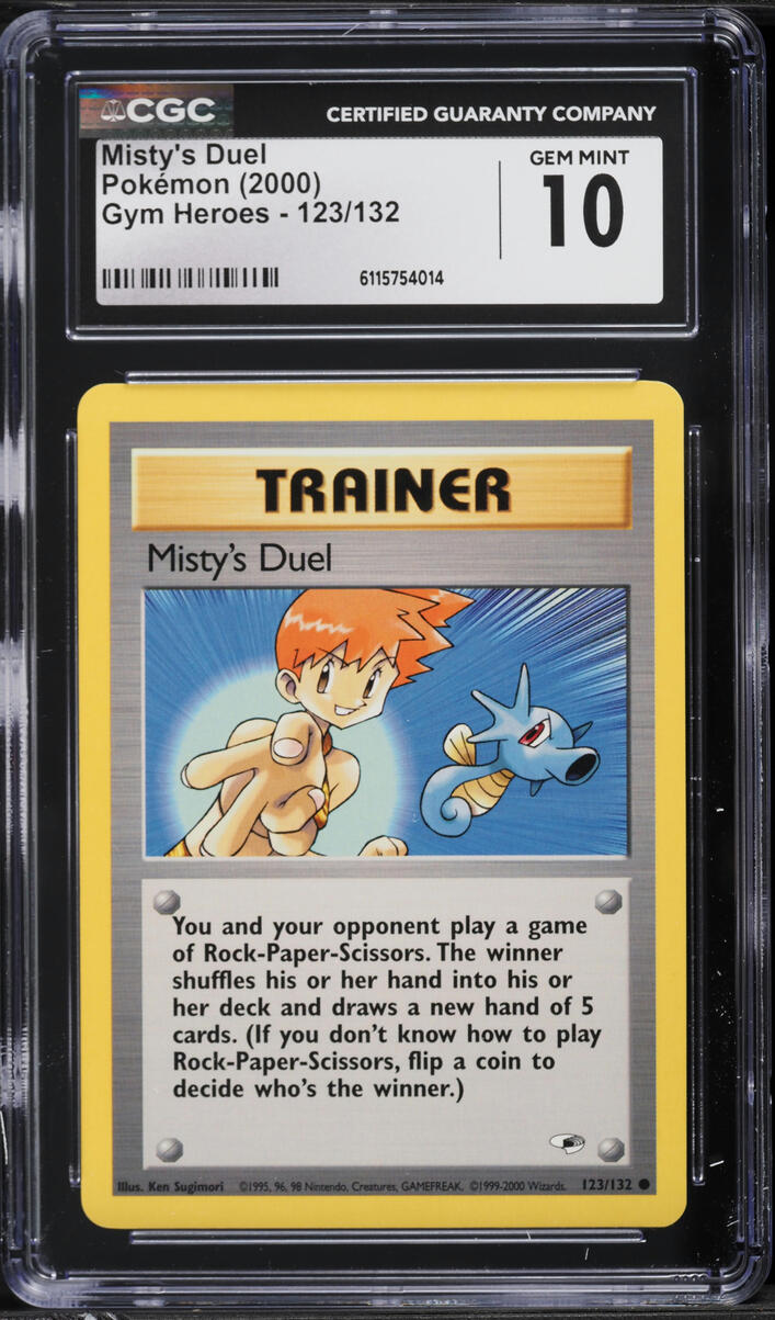 2000 Pokemon Gym Heroes Misty's Duel #123 CGC 10 GEM MINT