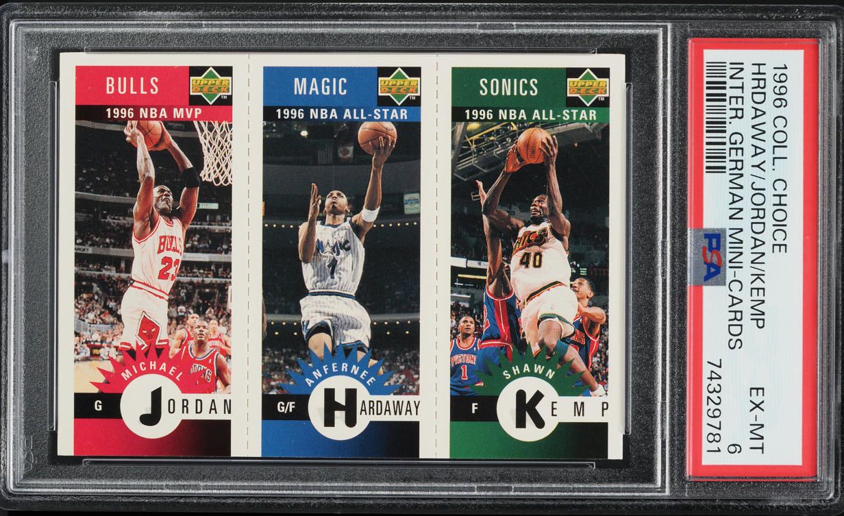 1996 Collector's Choice International German Mini Michael Jordan Shawn Kemp Hardaway PSA 6 EXMT