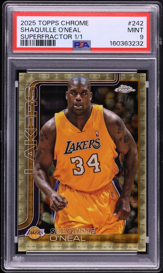 2025 Topps Chrome Superfractor Shaquille O'Neal 1/1 #242 PSA 9 MINT