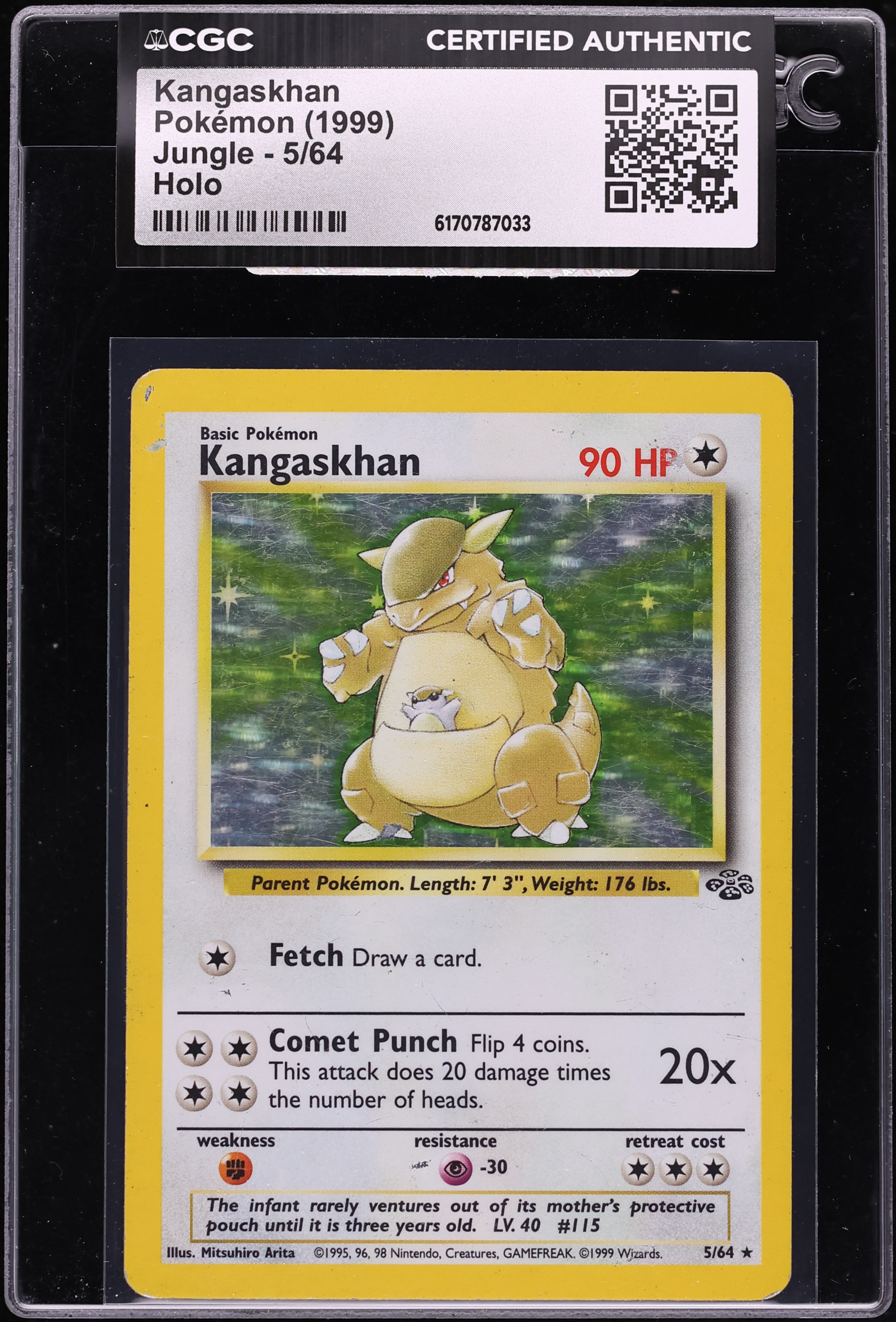 1999 Pokemon Jungle Holo Kangaskhan #5 CGC AUTH