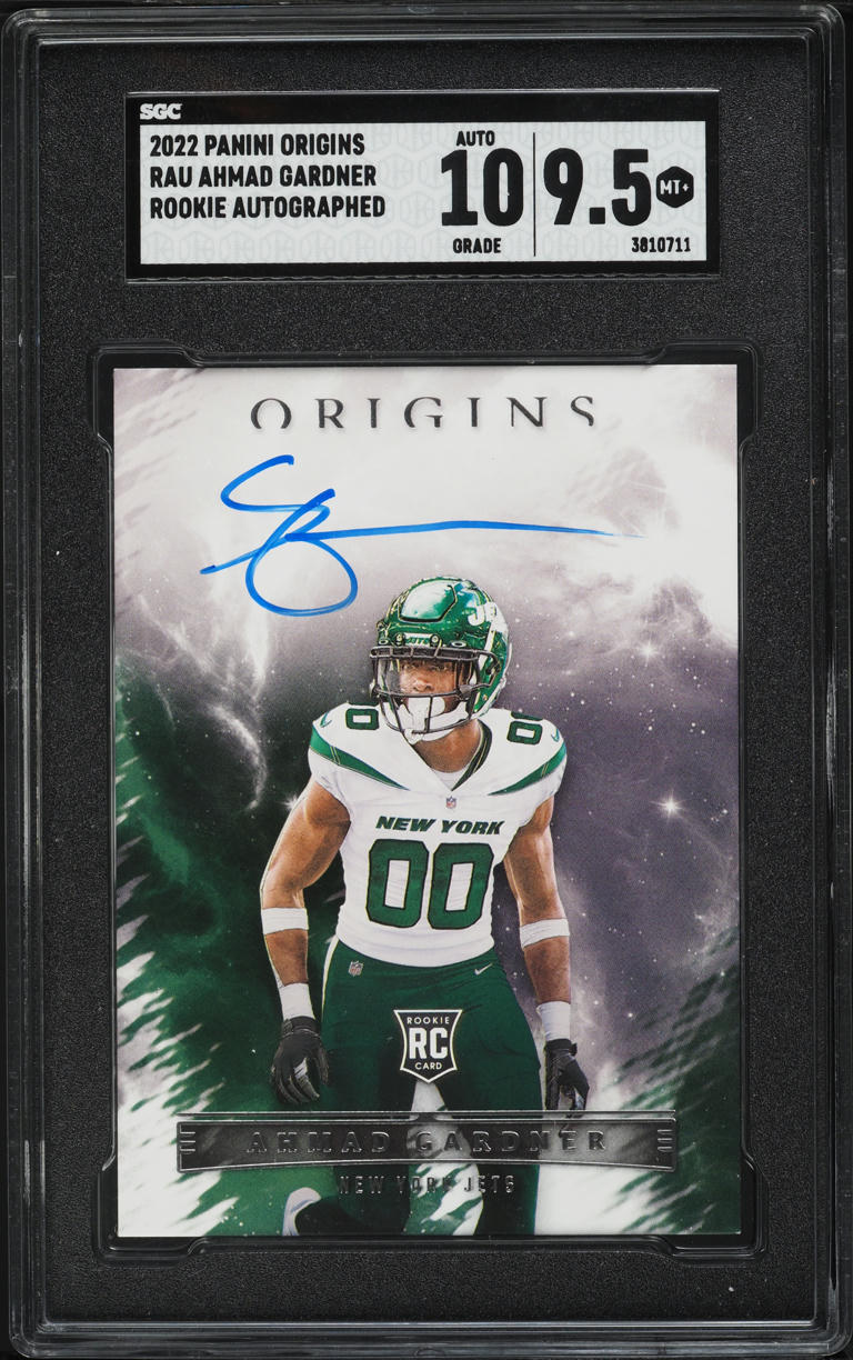 2022 Panini Origins Ahmad Gardner ROOKIE AUTO #RAU-AGA SGC 9.5 MINT+