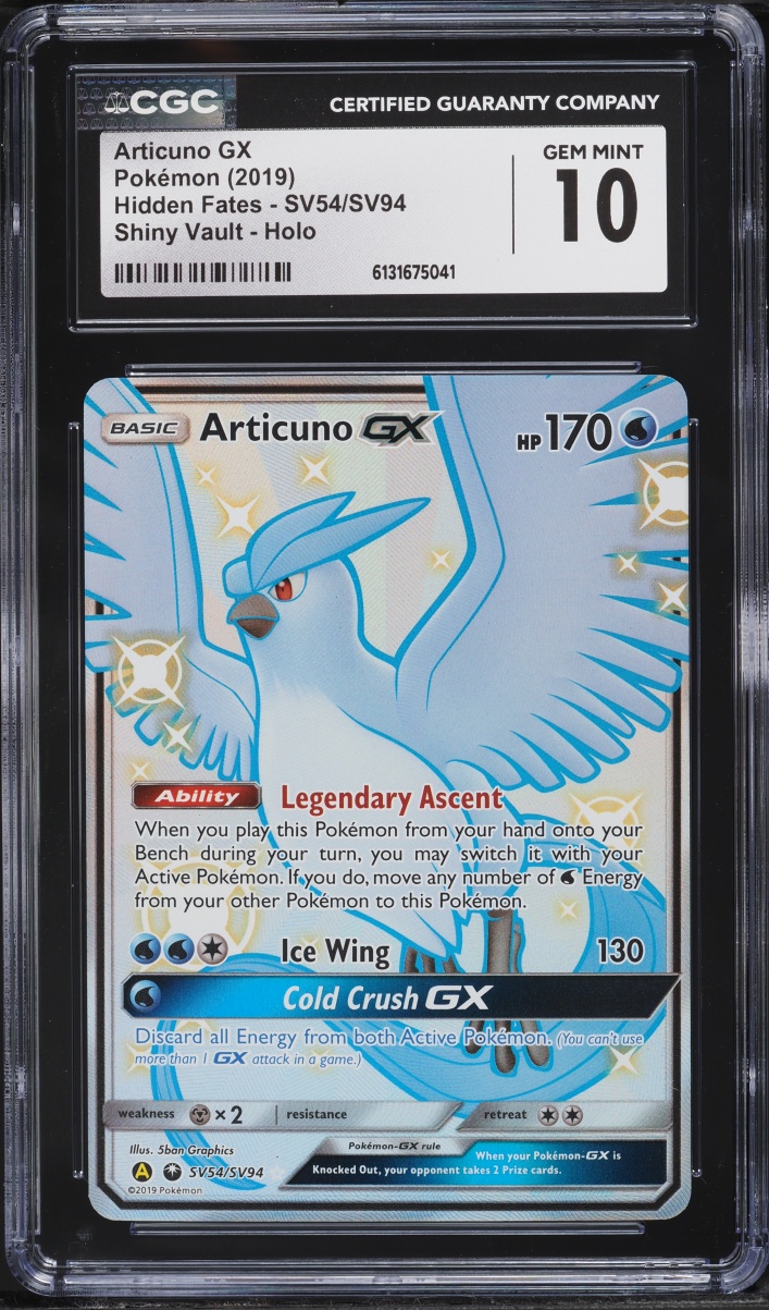 2019 Pokemon Sun & Moon Hidden Fates Full Art Articuno GX #SV54 CGC 10 GEM MINT