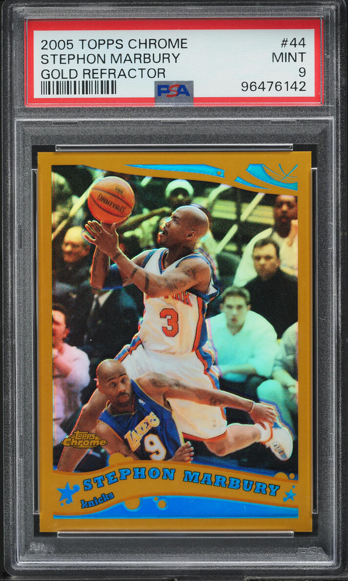 2005 Topps Chrome Gold Refractor Stephon Marbury /99 #44 PSA 9 MINT