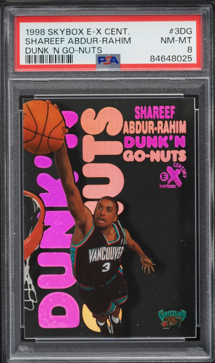 1998 Skybox E-X Century Dunk 'N Go-Nuts Shareef Abdur-Rahim #3DG PSA 8 NM-MT