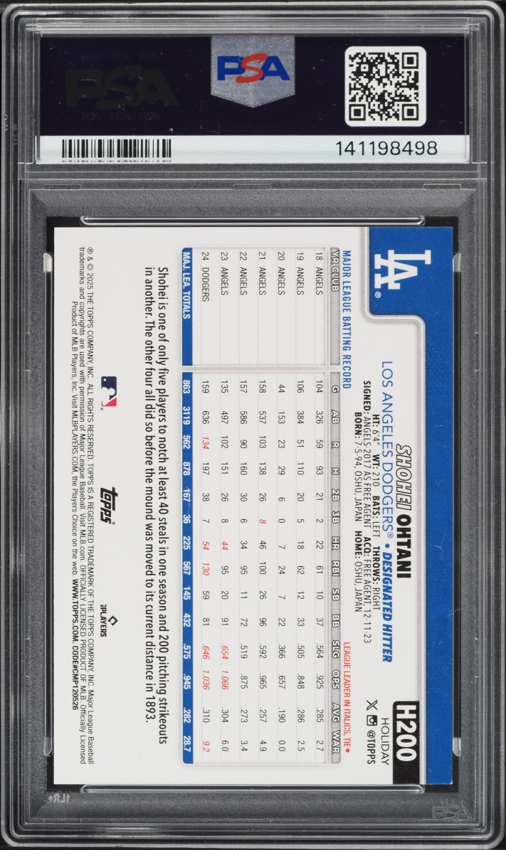 2025 Topps Holiday Shohei Ohtani #H200 PSA 9 MINT