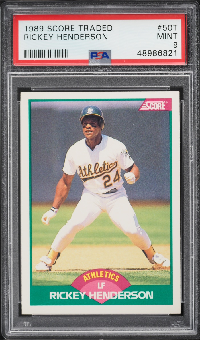 1989 Score Traded Rickey Henderson #50T PSA 9 MINT