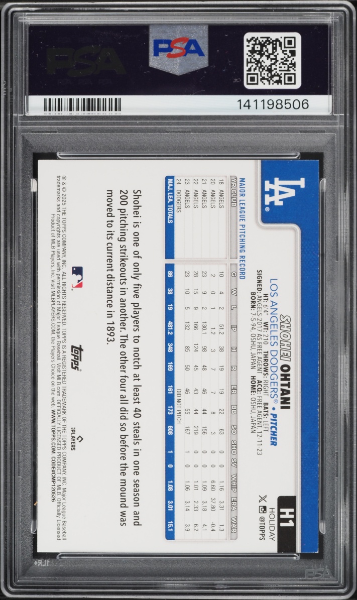 2025 Topps Holiday Shohei Ohtani #H1 PSA 9 MINT