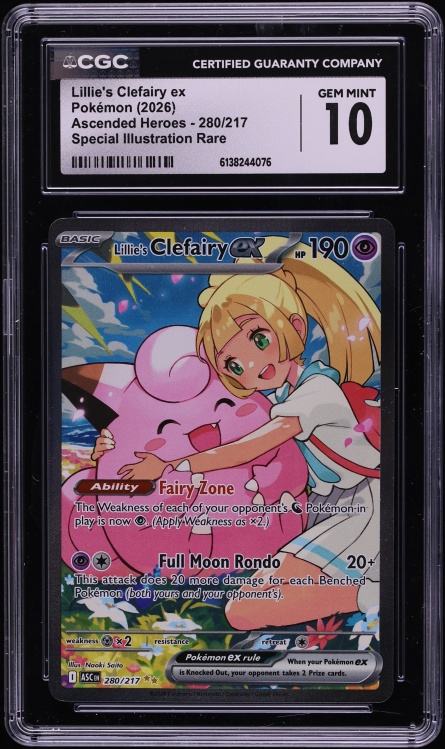 2026 Pokemon Mega Evolution Ascended Heroes SIR Lillie's Clefairy Ex #280 CGC 10 GEM MINT